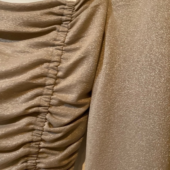 Bcbgeneration Women's Ruched Long Sleeve Crop Top with Square Neck NWT - Picture 6 of 9